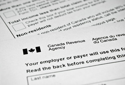 Canadian formulario de impuestos. photo