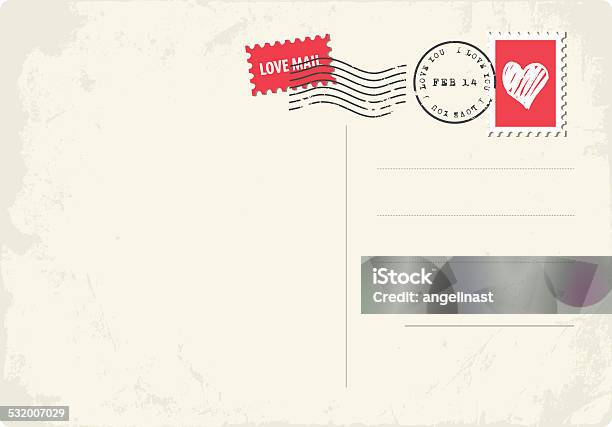 Love Postcard Stock Illustration - Download Image Now - Valentine's Day - Holiday, Postcard, Valentine Card