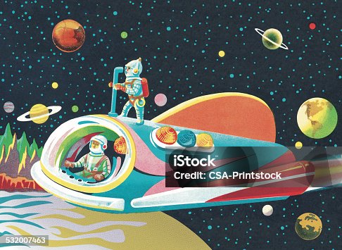 istock Spaceship in Outer Space 532007463