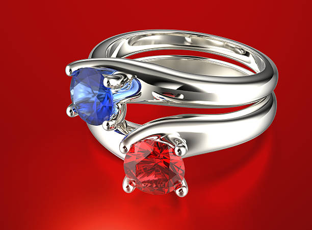 Golden Ring with Diamond. Jewelry background