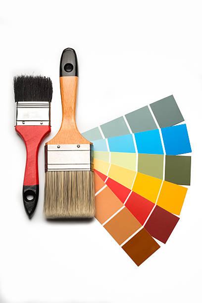 istock two Brushes  and swatches on white background 532009807
