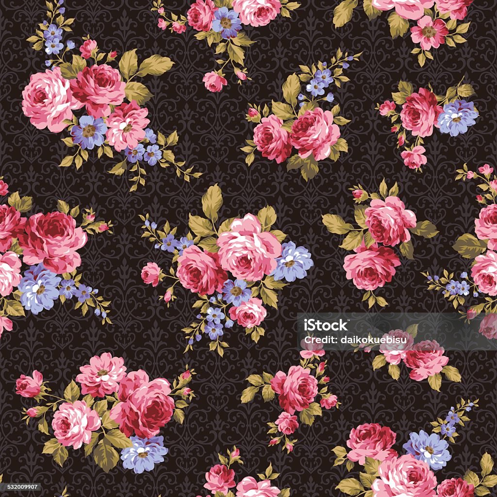 Rose Fall Pattern Pattern Of Rose Stock Illustration - Download Image Now - 2015, Art ...
