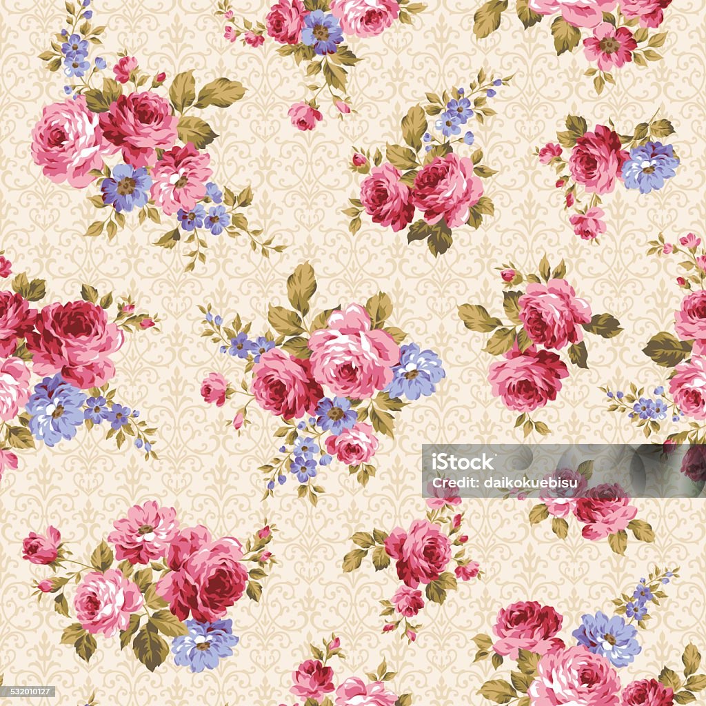 Pattern By Roses Pattern Of Rose Stock Illustration - Download Image Now - 2015, Art ...