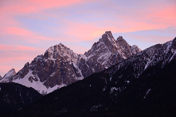 istock Sunset on snowy dolomites in San Candido, Innichen 532010235