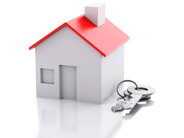 istock house with key on white background. Real estate concept 532019015