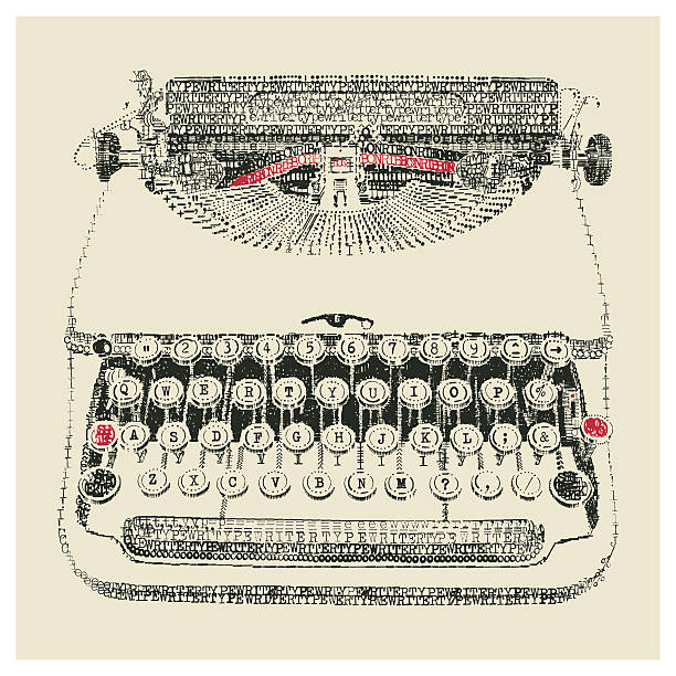 ilustraciones, imágenes clip art, dibujos animados e iconos de stock de delivery de máquina de escribir - typewriter writing newspaper author