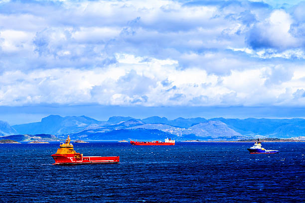 Cargo ships in the North Sea, Norway