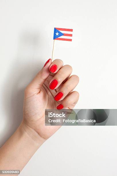 Holding Puerto Rican Flag Stock Photo - Download Image Now - 2015, Adult, Blue