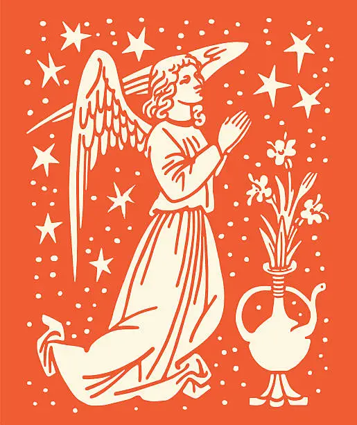 Vector illustration of Angel Praying