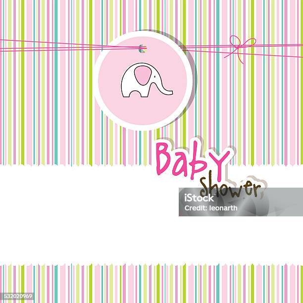 Baby Shower Card Stock Illustration - Download Image Now - Baby Shower, Backgrounds, Elephant