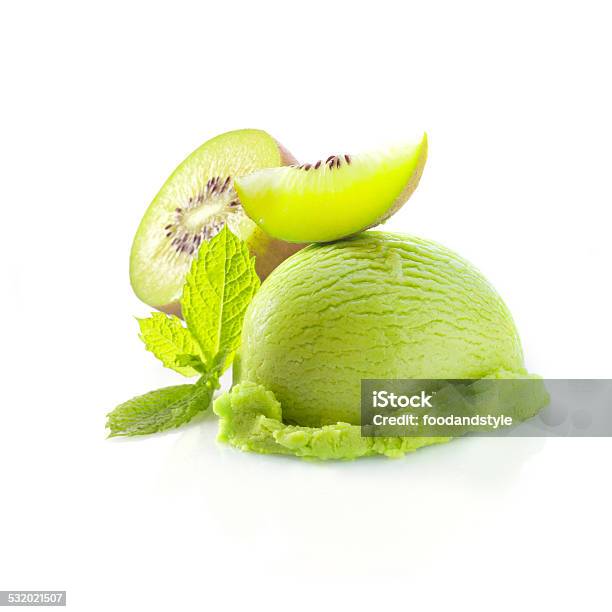 Tropical Kiwi Icecream Dessert Stock Photo - Download Image Now - 2015, Cake, Citrus Fruit