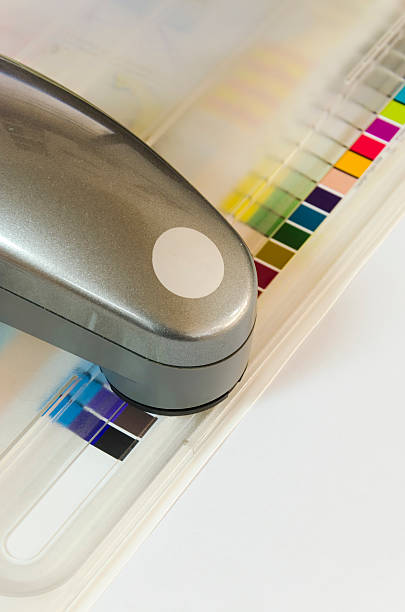 istock Print Spectrophotometer on Chart color control measurement, vertical 532021991