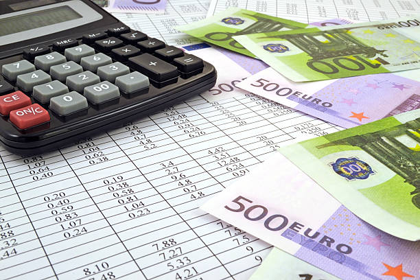 istock Money with calculator and financial digits 532025887