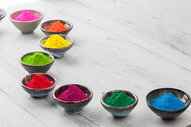 Bright and colorful dyed powder stock photo