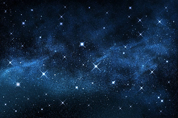 istock Dark night sky with sparkling stars and planets,illustration 532029004