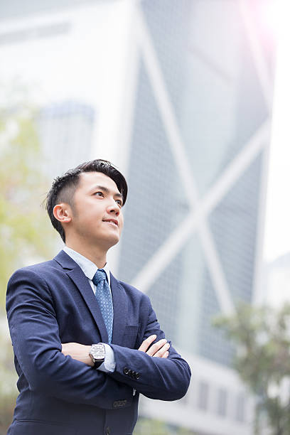istock Business man smile look something 532031874