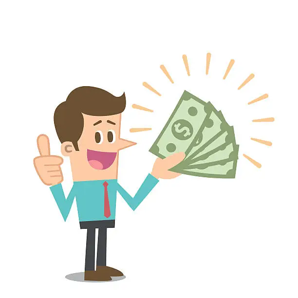 Vector illustration of Man with money
