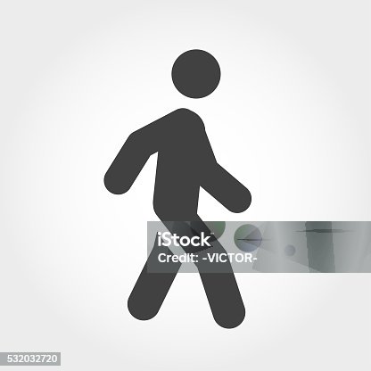 istock Walking Stick Figure Icon - Iconic Series 532032720