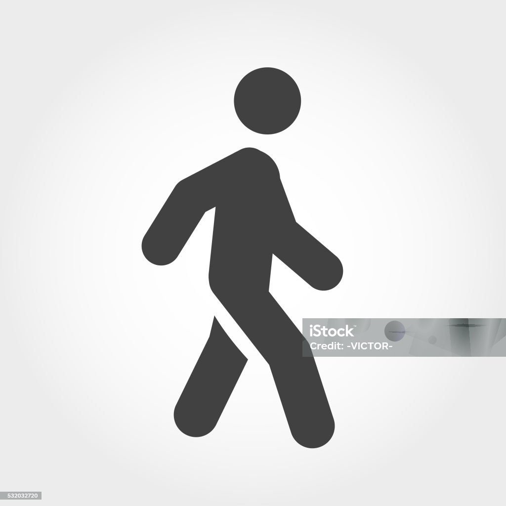 Walking Stick Figure Icon - Iconic Series Graphic Elements, Walking Stick Figure,  Walking stock vector