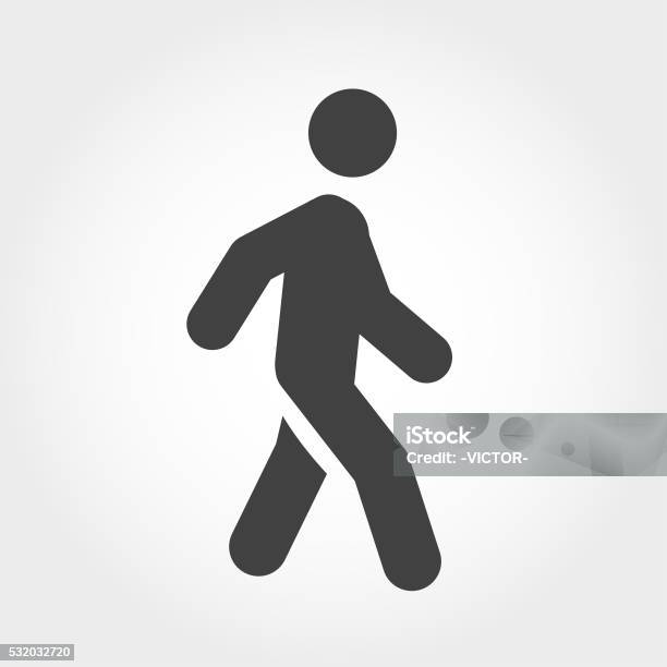 Walking Stick Figure Icon Iconic Series Stock Illustration - Download Image Now - Walking, Icon Symbol, Stick Figure