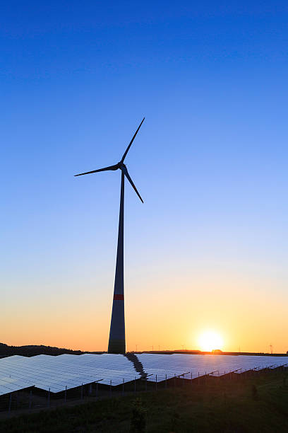 istock renewable energy: wind turbines and modern solar panels 532032826