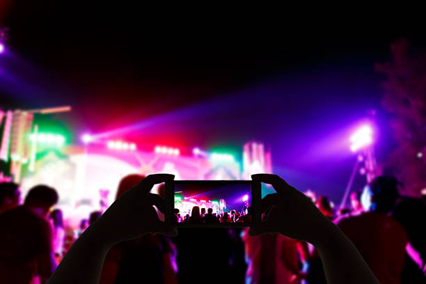 istock Take photo concert in front of stage 532032958