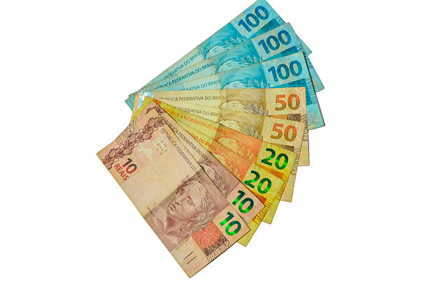 Brazilian money Brazilian money notes open like a fan brazilian currency photos stock pictures, royalty-free photos & images