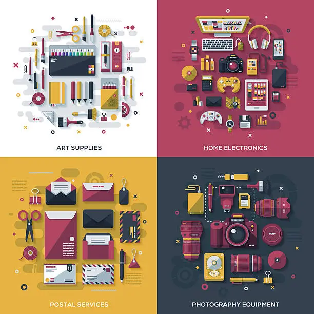 Vector illustration of Modern Products & Services Concepts