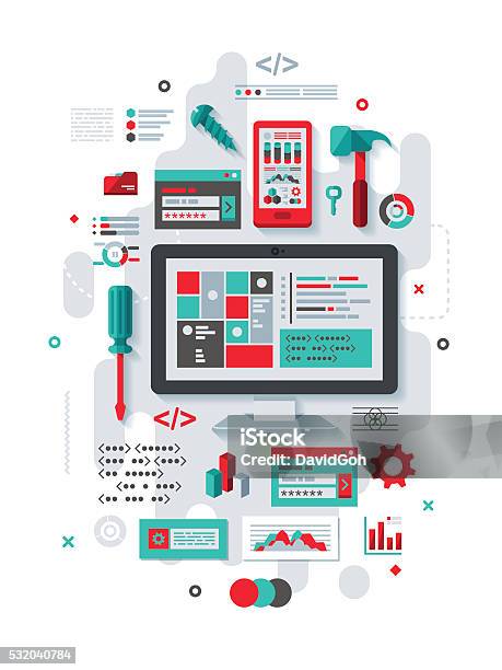 Programming Flat Design Concept Stock Illustration - Download Image Now ...