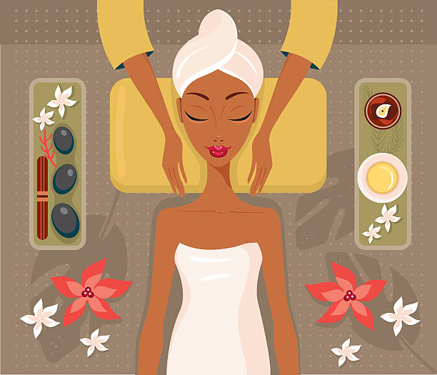 Beautiful African Woman Relaxing Spa Salon Face Body Massage Concept Stock Illustration - Download Image Now - iStock Beautiful African Woman Relaxing Spa Salon Face Body Massage Concept Stock Illustration - Download Image Now - iStock
