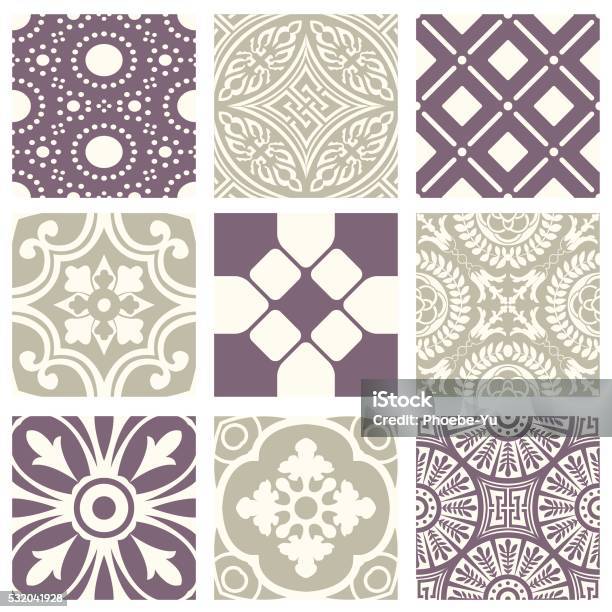 Antique Pattern Library Pastel Classic Vintage Elegant Pastel Violet Seamless Abstract Pattern 38 ...