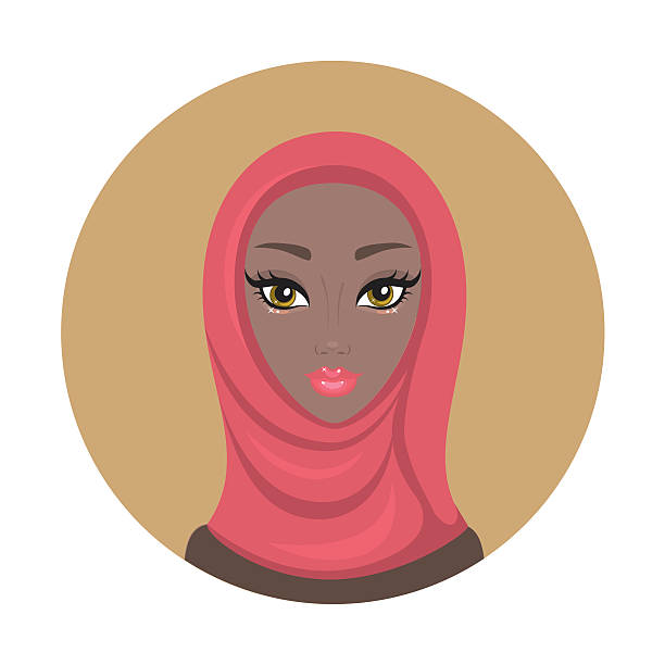 bildbanksillustrationer, clip art samt tecknat material och ikoner med beautiful young lovely muslim woman girl portrait in hijab - iranian girl