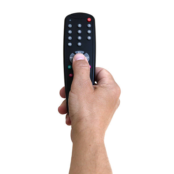istock Remote control hand for smart tv television isolated 532048554
