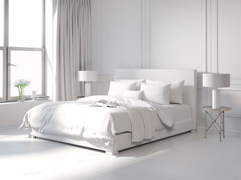Todos los dormitorios de diseño contemporáneo, blanco photo