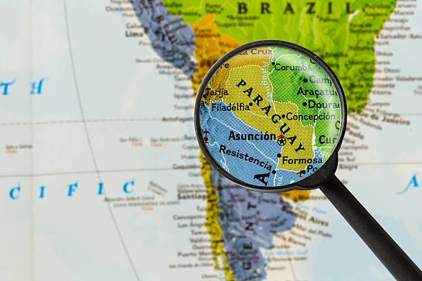 マップのパラグアイ共和国 - パラグアイ ストックフォトと画像