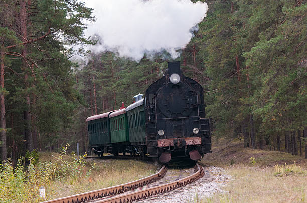 istock rusty stream locomotive with wagons on the railway 532049716