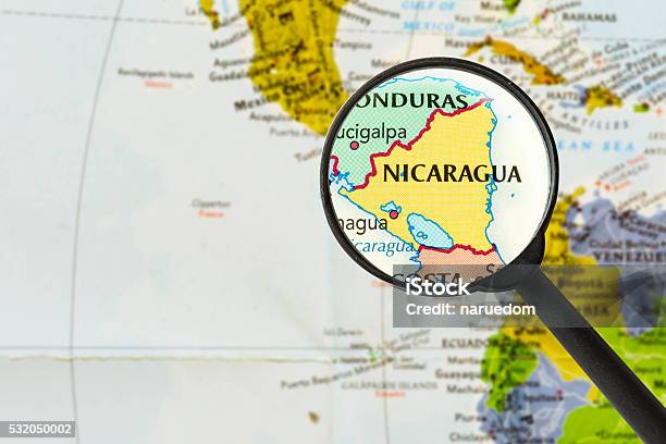 Map Of Republic Of Nicaragua Stock Photo - Download Image Now - Nicaragua, Map, Above