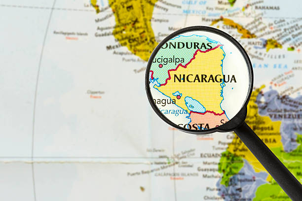 map of republic of nicaragua - 尼加拉瓜 個照片及圖片檔