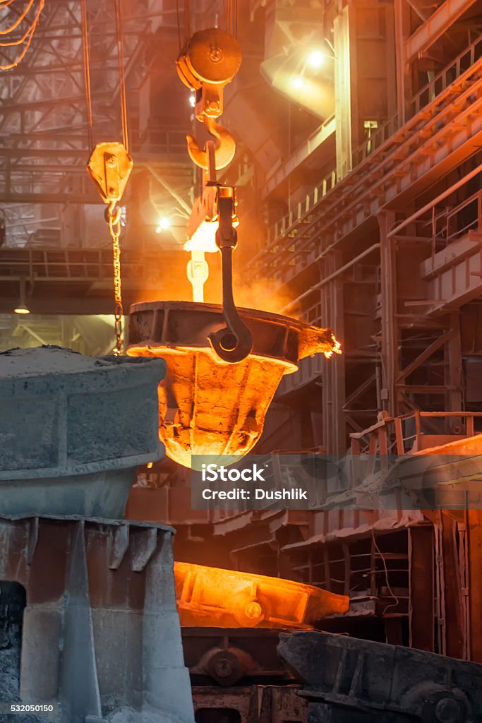 Metal smelting casting Activity Stock Photo