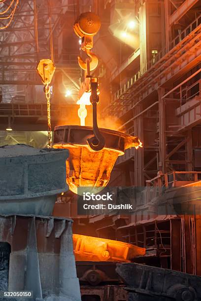 Metal Smelting Casting Stock Photo - Download Image Now - Activity, Bright, Business Finance and Industry