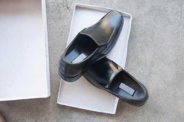 istock Black leather men's shoes 532050734