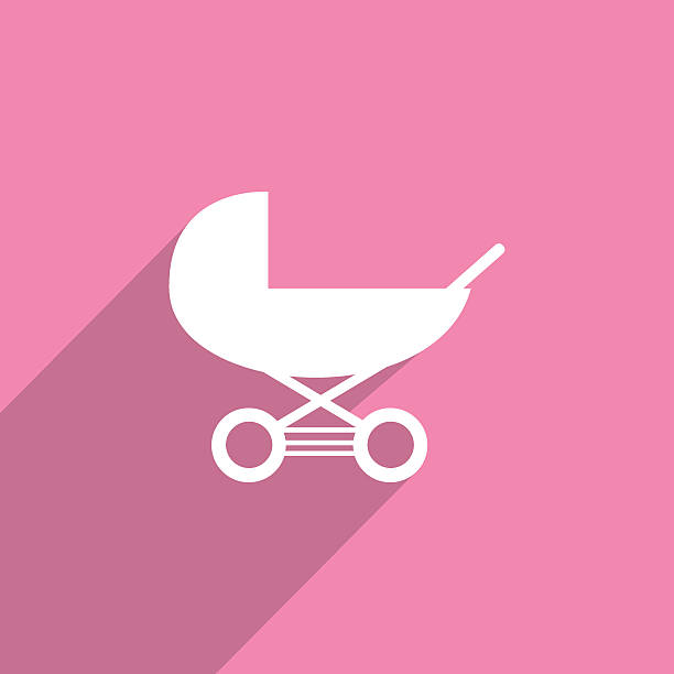 baby carriageweb flat icon illustration.