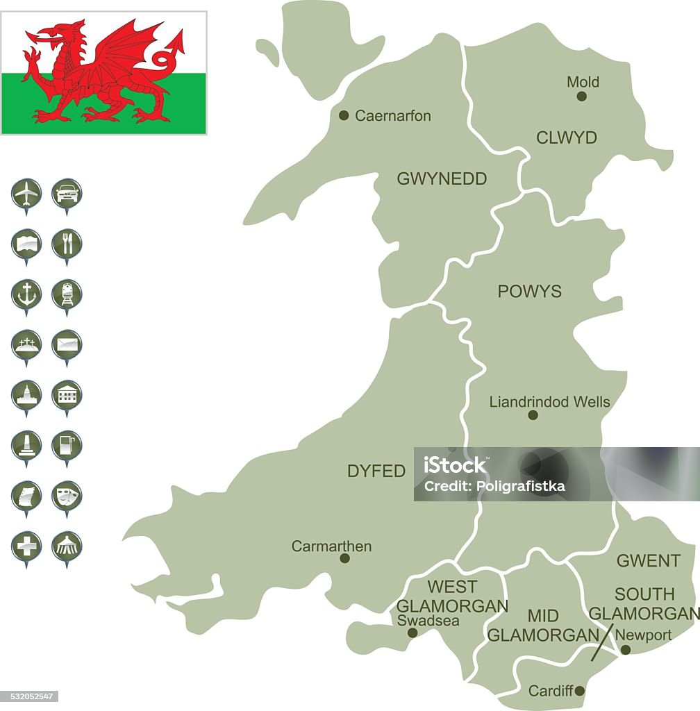 Bản Đồ Xứ Wales Hình minh họa Sẵn có - Tải xuống Hình ảnh Ngay bây ...