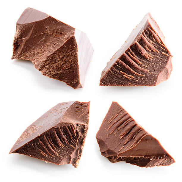 istock Set of chocolate pieces isolated on white background. 532053736