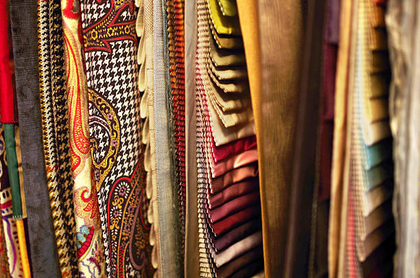 Desing textil for curtains and interior stock photo