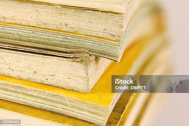 Stack Of Magazines Stock Photo - Download Image Now - 1940-1949, 2015, Business