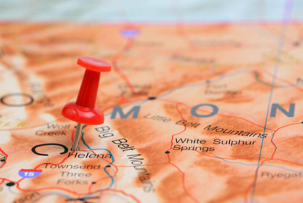 istock Helena pinned on a map of USA 532054185
