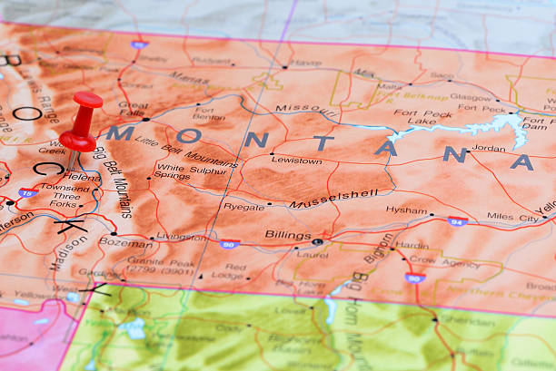 istock Helena pinned on a map of USA 532054189