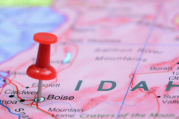 istock Boise pinned on a map of USA 532054191