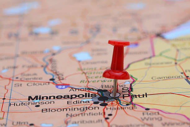 istock St Paul pinned on a map of USA 532055251